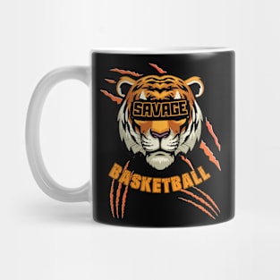 Funny Basketball Angry Tiger Art Design Mug